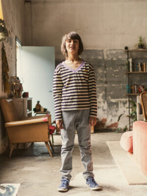 Long-sleeves T-shirt in recycled jersey_Porto_front